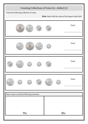 Counting Coins Practice for Math