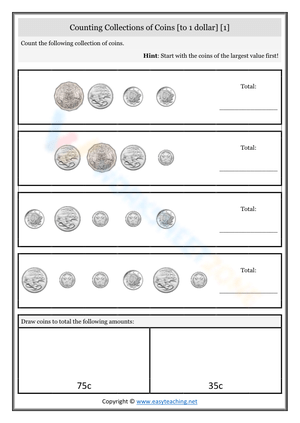 Counting Coins Practice for Math