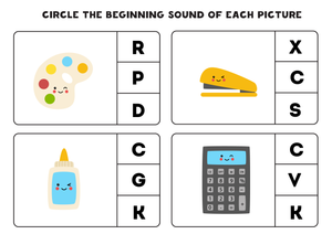 Beginning Sounds Worksheet | Grade K Essential Phonics