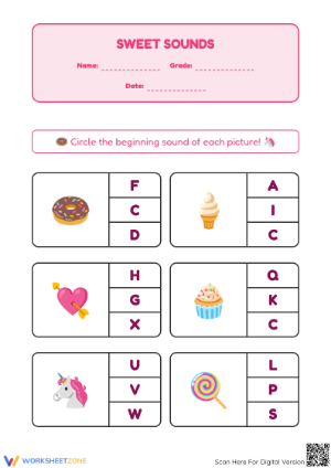 Essential Beginning Sounds Worksheet | Kindergarten ELA