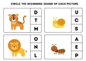 Beginning Sounds Worksheet | Grade K Essential