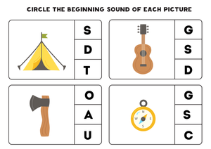 Beginning Sounds Worksheet | Grade K-1 Essential