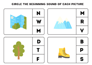 Beginning Sounds Printable Worksheet | Kindergarten ELA