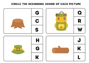 Printable Beginning Sounds Worksheet | Grade K