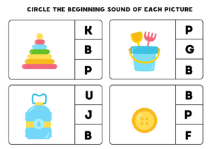 Beginning Sounds Worksheet | Grade K Essential Phonics