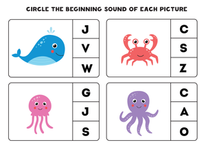 Beginning Sounds Worksheet | Grade K Essential