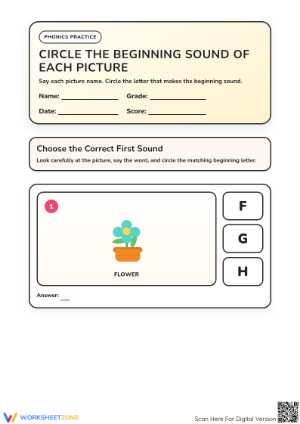Essential Beginning Sounds Worksheet: K Printable