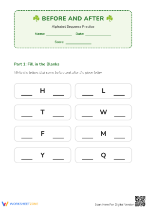 Alphabet Sequence Practice | Essential Preschool Worksheet