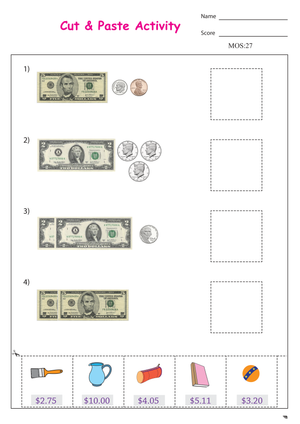 Cut & Paste Money Match