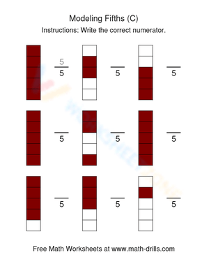 Modeling Fifths: Fraction Numerator Practice