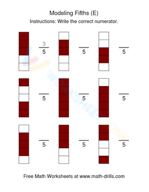 Modeling Fifths Visual Fraction Practice