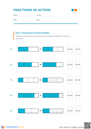 Modeling Fractions with Rectangles Worksheet | Printable Math