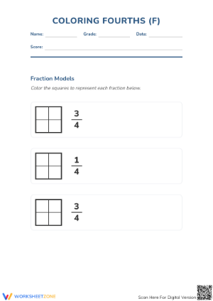 Printable Modeling Fractions with Rectangles | Grade 3 Math
