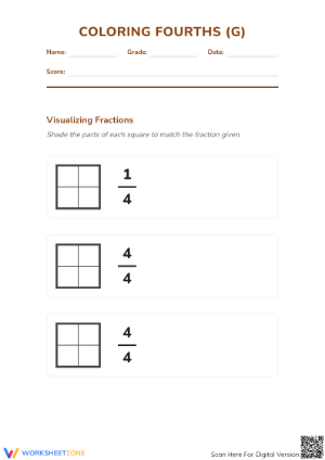 Modeling Fractions with Rectangles | Grade 3 Essential Sheet