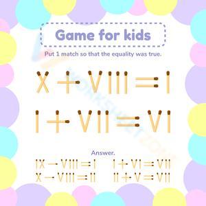 Fun Roman Numerals Game Worksheet