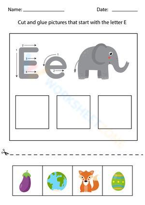 Beginning sounds with letter E