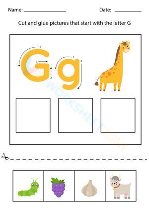 Kindergarten Letter G — Printable No-Prep Worksheet