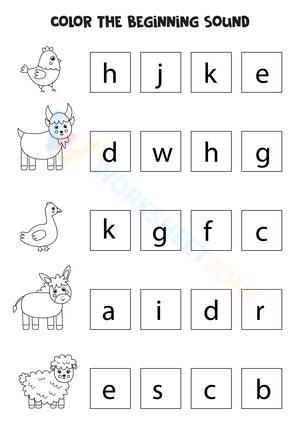 Color the beginning sound 11