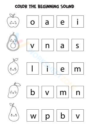 Color the beginning sound 12