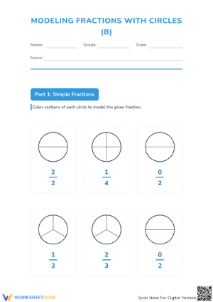 Essential Modeling Fractions with Circles | Grade 3-5 Math