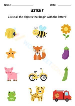 Beginning sounds with letter F