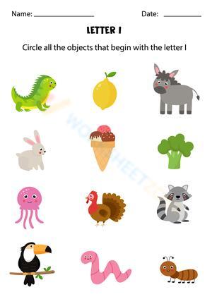 Beginning sounds with letter I