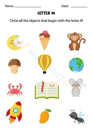 Beginning sounds with letter M