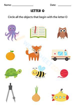 Beginning sounds with letter O