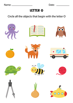 Letter O Beginning Sounds Worksheet | Grade K Essential