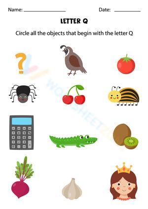 Beginning sounds with letter Q