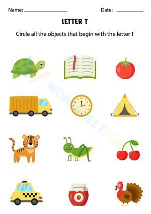 Letter T Activity for Kids - Object Recognition