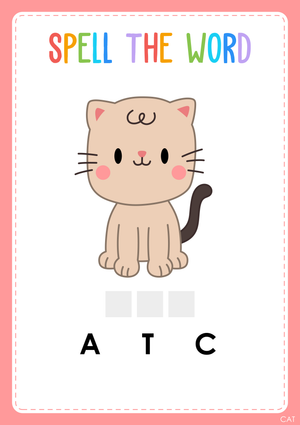 Grade K Animal Spelling — Printable No-Prep Worksheet