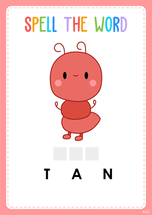 Printable Animal Spelling Worksheet | Grade K