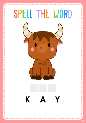 Grade K Animal Spelling — Printable No-Prep Worksheet