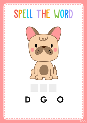 Printable Animal Spelling Worksheet | Grade K ELA