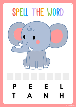 Animal Spelling Worksheet | Grade K-1 Essential
