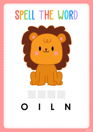 Animal Spelling Worksheet | Grade K-1 Essential