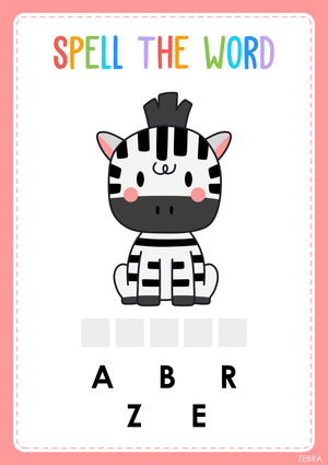 Animal Spelling Worksheet | Essential Kindergarten ELA