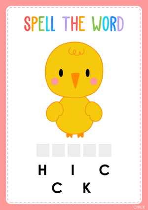 Animal Spelling Worksheet | Essential Grade K-1 ELA