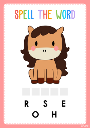 Printable Animal Spelling Worksheet | Grade K ELA