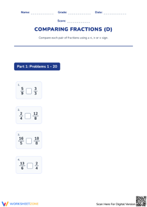Comparing Fractions: Essential Printable Worksheet