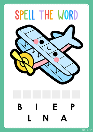 Preschool Spelling Printable | Transportation Word Practice