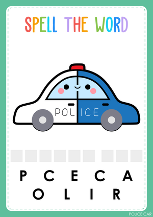 Transportation Spelling Worksheet | Preschool Essential