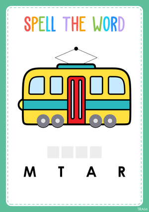 Transportation Spelling Worksheet | Essential Preschool ELA