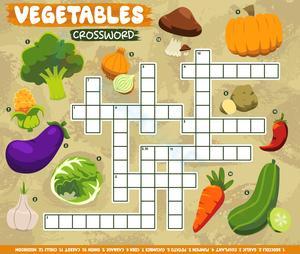 Vegetables Crossword Puzzle