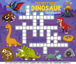 Dinosaur Crossword Worksheet | Essential Kindergarten ELA