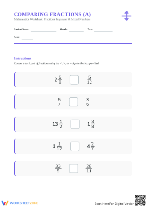 Essential Fractions Worksheet | Grade 4 Printable