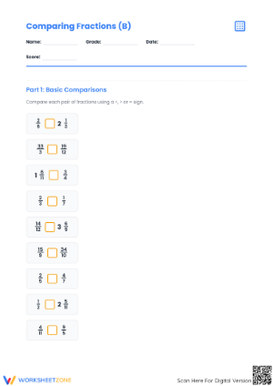 Essential Grade 4 Fractions: Comparing Mixed & Improper