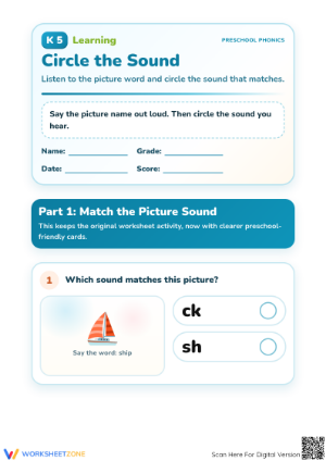 Consonant Digraphs Worksheet | Grade Preschool Essential