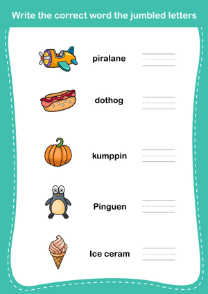Jumbled Words Worksheet | Essential Preschool ELA